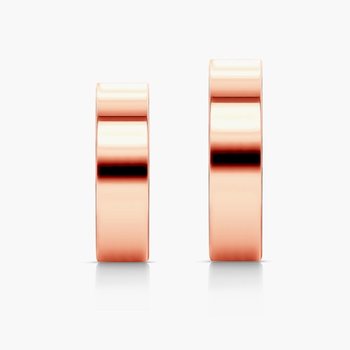 Obrączki ślubne: różowe złoto, płaskie, 5 mm